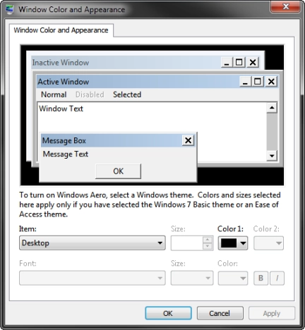 Window Color and Appearance
