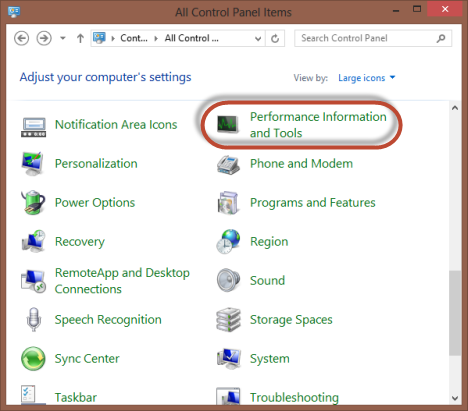 what is performance information and tools in windows 7