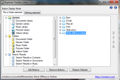 Windows Explorer, Windows 7, Explorer Toolbar Editor