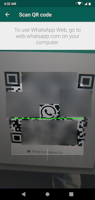 Frame the QR code to scan it