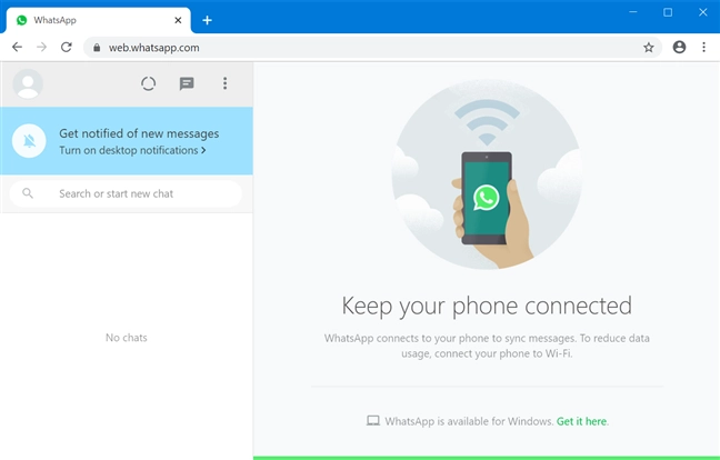 Use WhatsApp from your browser