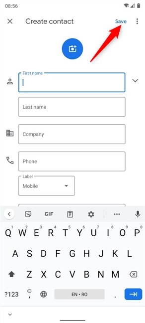 Save your contact's details