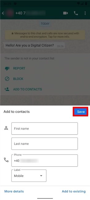 Save your contact