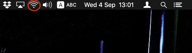The Wi-Fi icon in the menu bar