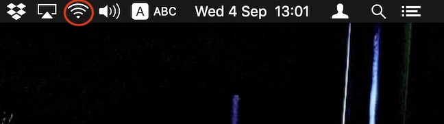 The Wi-Fi icon in the menu bar