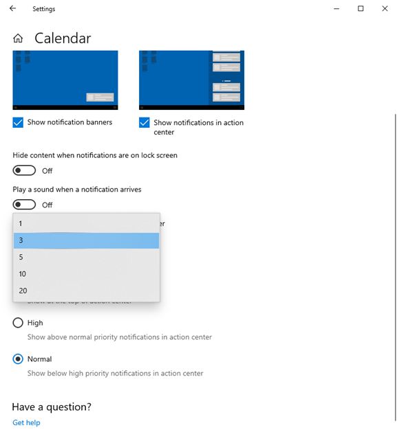 Choosing the number of notifications that a Windows 10 app can show