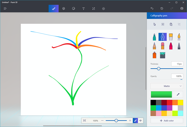 Paint 3D, Windows 10