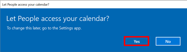 Allowing People to access the Calendar app