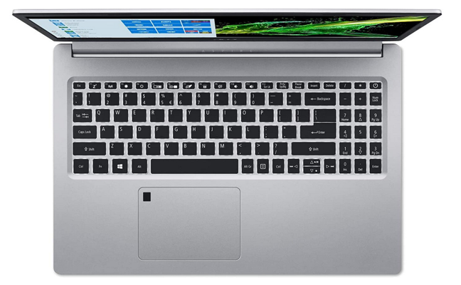 A laptop with a fingerprint reader
