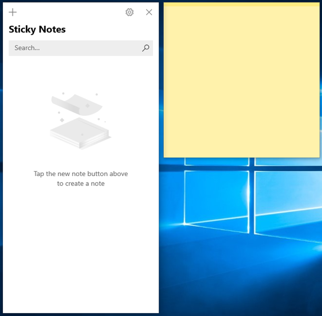 Running Sticky Notes for the first time