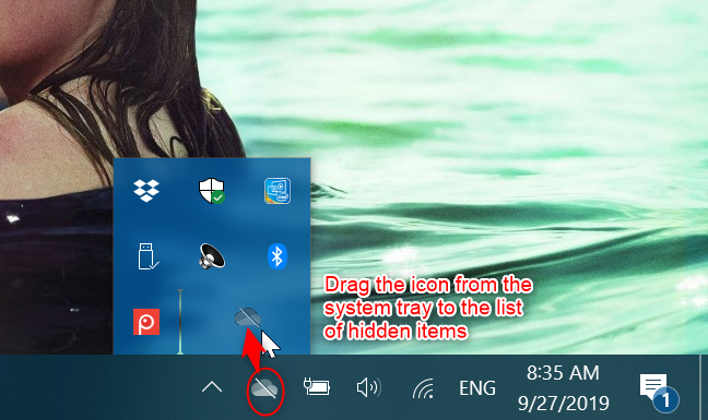 Hiding the OneDrive icon in the expandable pane