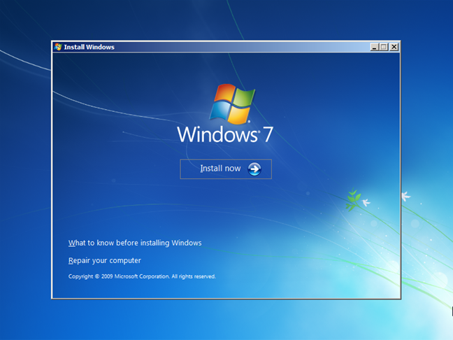 The Windows 7 installation