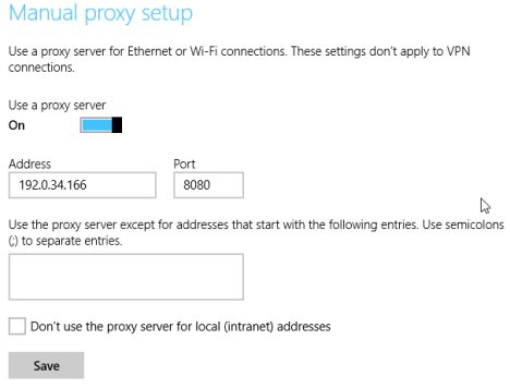 Proxy, server, set, configure, Windows 8.1, PC Settings
