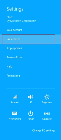 Windows 8.1, apps, Store, preferences, accessibility, languages, recommendations