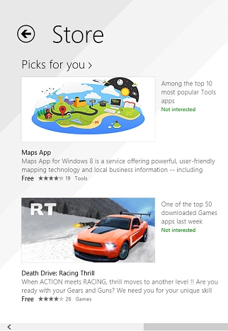 Windows 8.1, apps, Store, preferences, accessibility, languages, recommendations