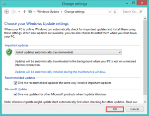 Windows Update, Settings, Configure, Change