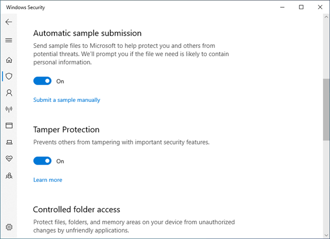 Tamper Protection in Windows 10 May 2019 Update