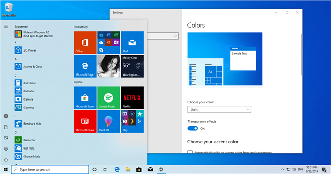 Light theme in Windows 10 May 2019 Update