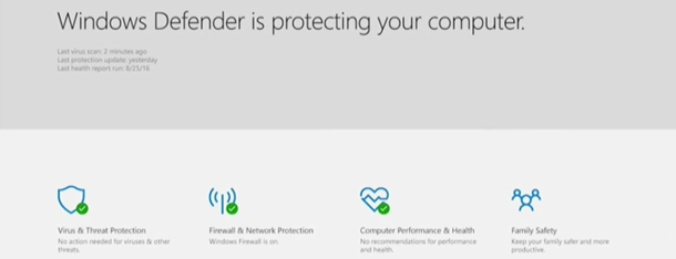 New features coming to Windows Defender in Windows 10 Creators Update