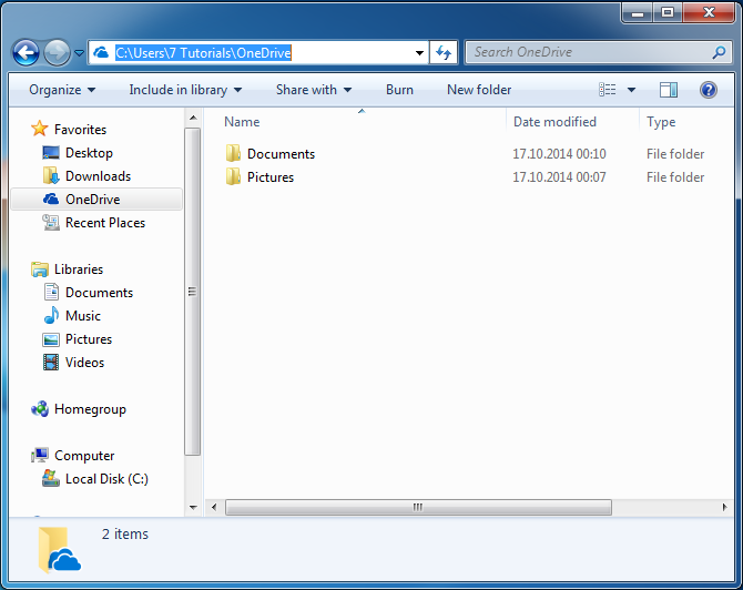 Windows 7, Windows Explorer, folder
