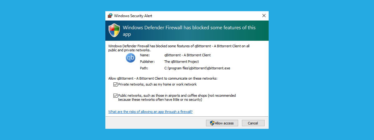 Block apps and games from accessing the internet, with Windows Defender Firewall