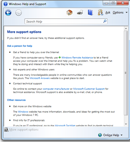 Windows, Help and Support, How to