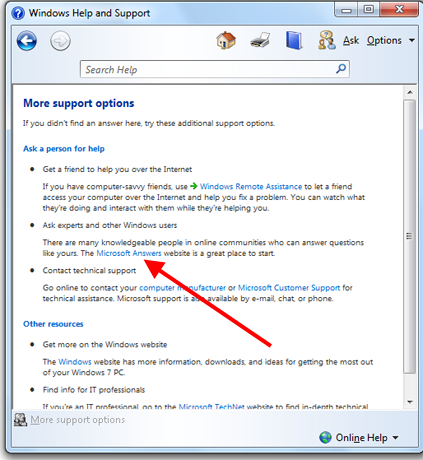 Windows, Help and Support, How to