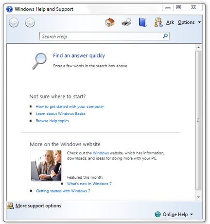 Windows, Help and Support, How to