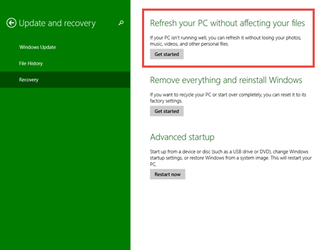 refresh, Windows 8.1, installation, reinstall