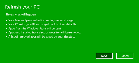 refresh, Windows 8.1, installation, reinstall