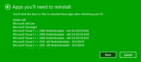 refresh, Windows 8.1, installation, reinstall