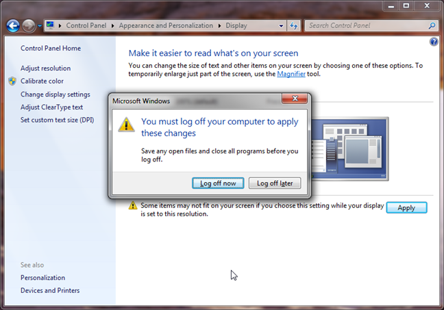 make text larger windows 7