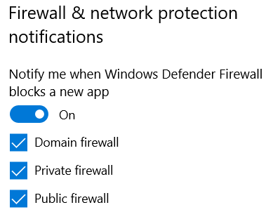 Windows Security - Firewall &amp; network protection notifications