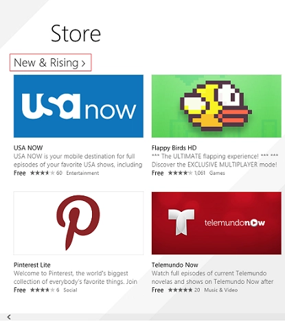 Windows 8.1, apps, games, Store, discover, install, review