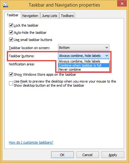 customize, Windows, taskbar, toolbars, properties, auto-hide, lock