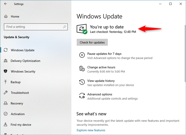 Windows Update saying that you are up to date