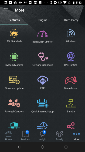 The ASUS router app for Android