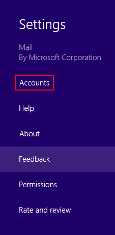 Windows 8 - Rename Mail Accounts