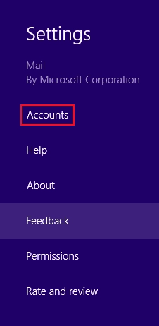 Windows 8 - Rename Mail Accounts
