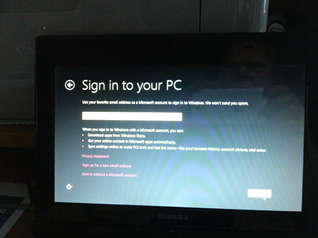 Installing Windows 8 on a Toshiba netbook