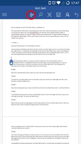 Microsoft Word, Android, documents, tables, insert, edit, style