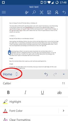 Microsoft Word, Android, documents, tables, insert, edit, style