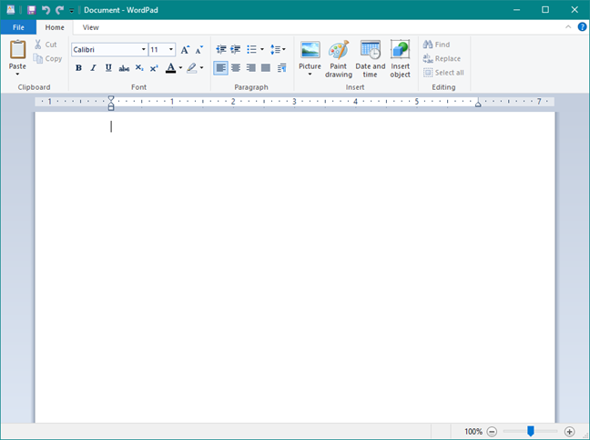 The WordPad app