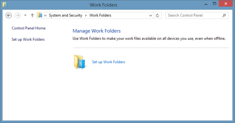 Windows 8.1, Work Folders, Set Up