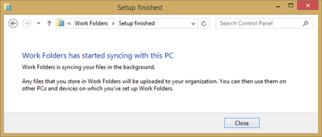 Windows 8.1, Work Folders, Set Up