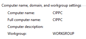 Every Windows computer has a name and a workgroup