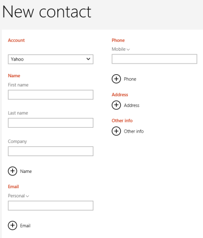 Windows 8 - Add New Contacts to the People App