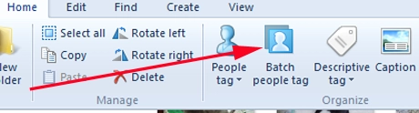 Windows Photo Gallery, Tag people