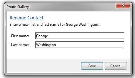 Windows Photo Gallery, Tag people