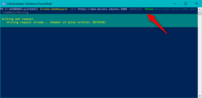 Downloading a Linux distribution using PowerShell